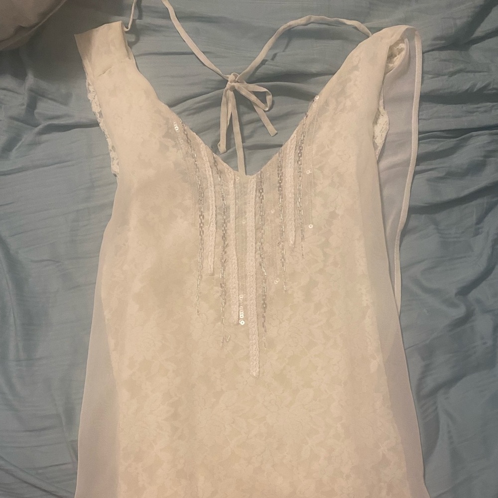 Cream Miss Me tank top